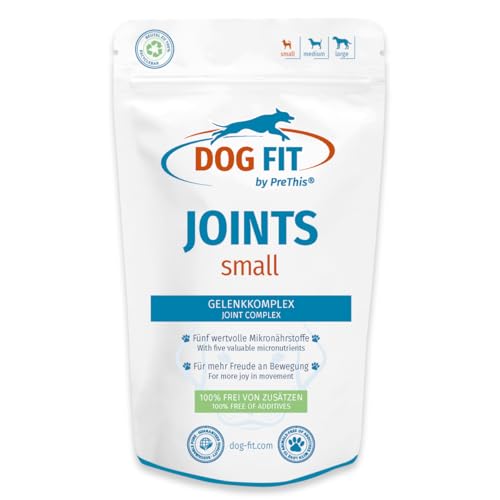 DOG FIT by PreThis® Joints I Premium Gelenkpräparat für Hunde bei Arthrose, Patellaluxation, Spondylose & Hüftdysplasie I Gelenkschutz frei von Zusätzen I small bis 10kg von DOG FIT by PreThis