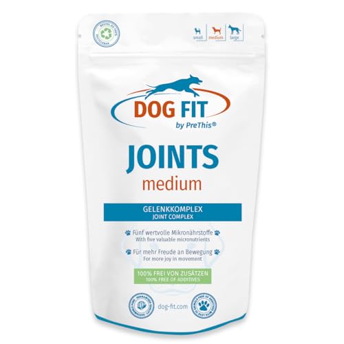 DOG FIT by PreThis® Joints für Hunde I Mit Glucosamin, MSM, Kollagen, Teufelskralle & Weihrauch I Ohne Zusätze I medium 10-25 kg von DOG FIT by PreThis