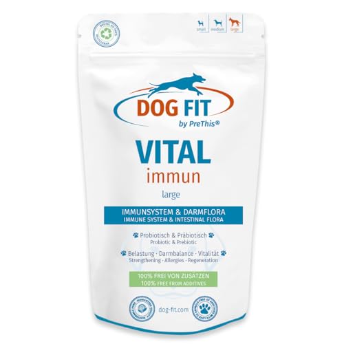 DOG FIT by PreThis® VITAL immun für Hunde I Mit Colostrum, Agaricus Blazei Murrill, Hagebuttenextrakt, Shilajit, Propolis I Ohne künstliche Zusätze I Large 25-50 kg von DOG FIT by PreThis