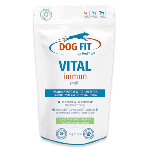 DOG FIT by PreThis® VITAL immun für Hunde I Mit Colostrum, Agaricus Blazei Murrill, Hagebuttenextrakt, Shilajit, Propolis I Ohne künstliche Zusätze I small bis 10kg von DOG FIT by PreThis