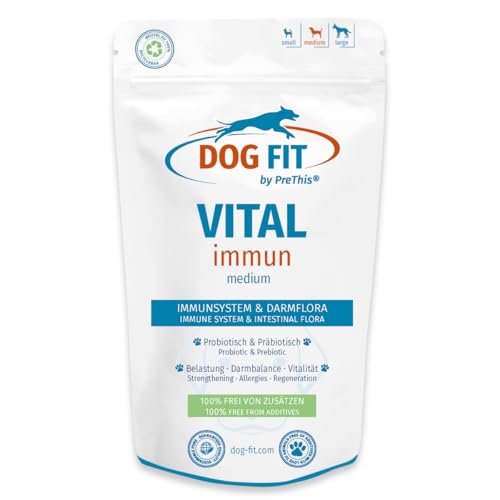 DOG FIT by PreThis® VITAL immun für Hunde I Mit Colostrum, Agaricus Blazei Murrill, Hagebuttenextrakt, Shilajit, Propolis I Ohne künstliche Zusätze I medium 10-25kg von DOG FIT by PreThis