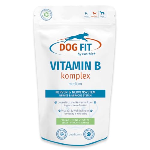 DOG FIT by PreThis® Vitamin B | Unterstützung der normalen Nerven- und Blasenfunktion sowie des Bewegungsapparates von Hunden I Vegan & ohne künstliche Zusätze I medium 10-25 kg von DOG FIT by PreThis
