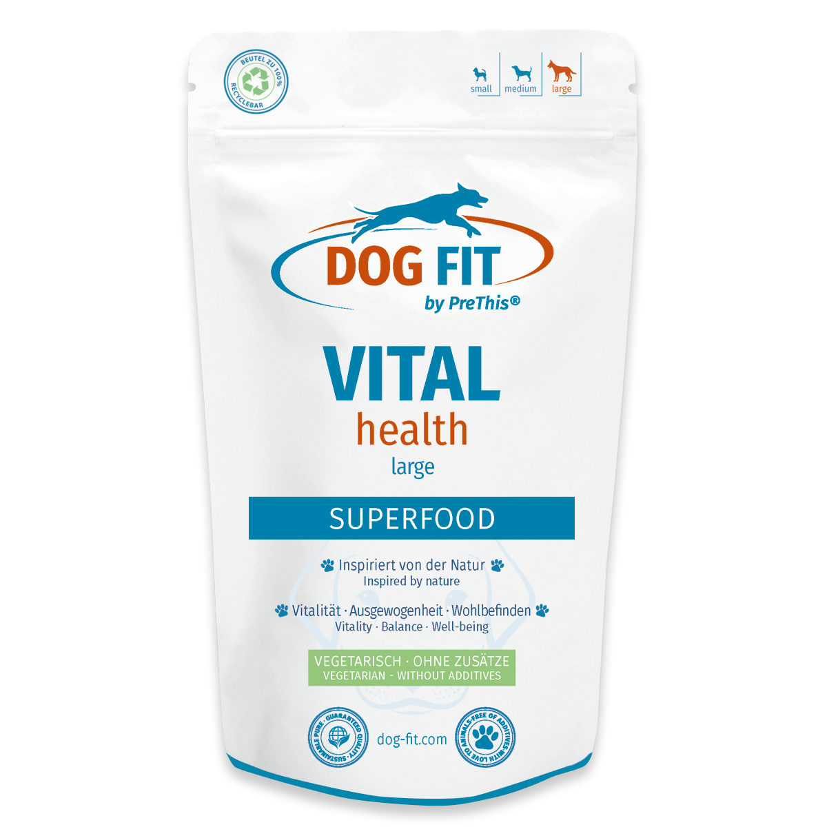 Futtertopping mit Vitalpilzen fÃ¼r groÃe Hunde ab 25kg | VITAL health mit Reishi & Cordyceps | DOG FIT by PreThis | 120g von DOG FIT by PreThis