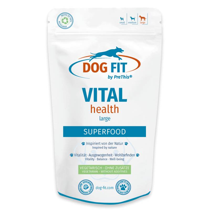 Futtertopping mit Vitalpilzen für groÃe Hunde ab 25kg | VITAL health mit Reishi & Cordyceps | DOG FIT by PreThis | 120g Futtertopping mit Vitalpilzen für groÃe Hunde ab 25kg | VITAL health mit Reishi & Cordyceps | DOG FIT by PreThis | 120g von DOG FIT by PreThis