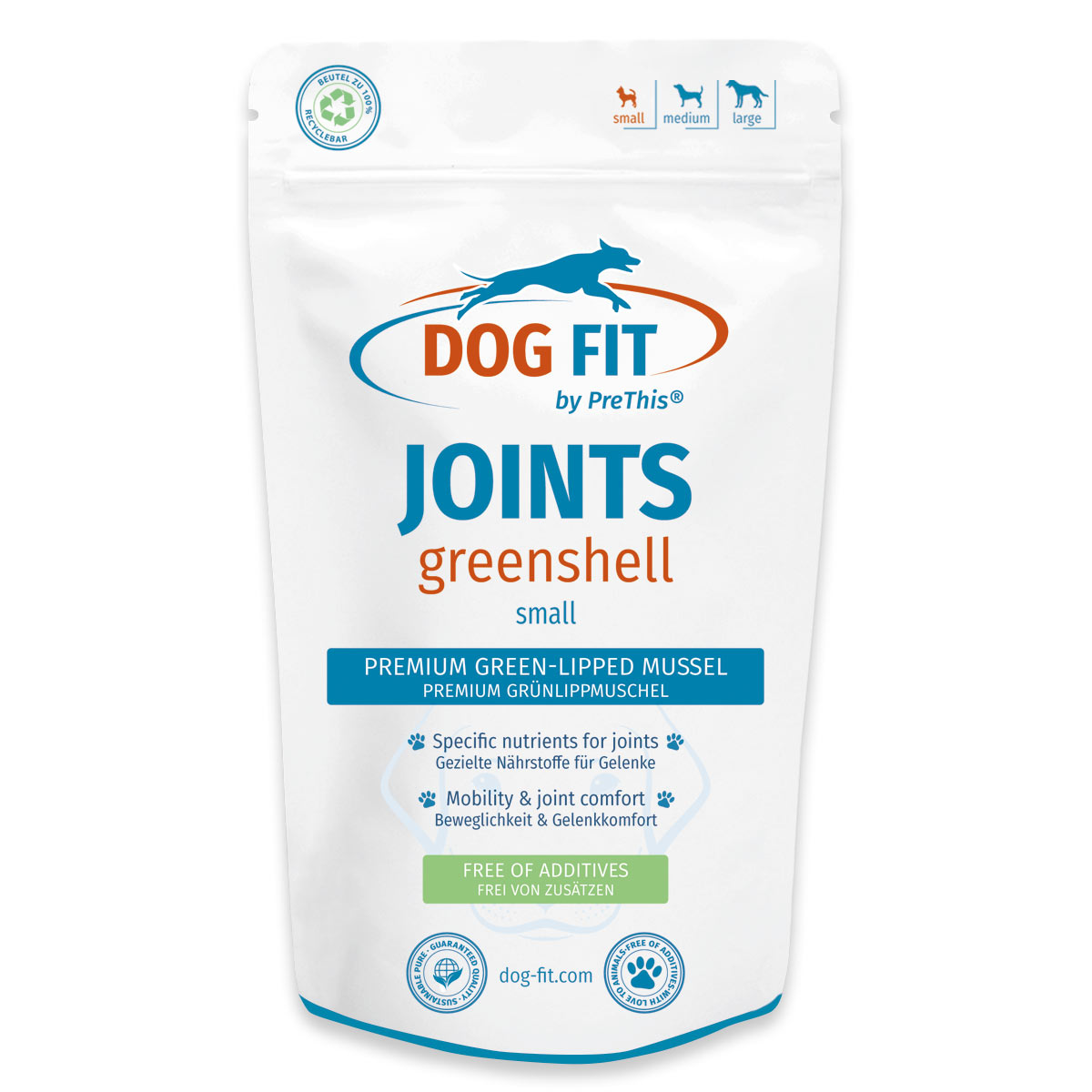 GrÃ¼nlippmuschel fÃ¼r Hunde mit Kollagen & B-Vitamine | JOINTS greenshell Gelenke & Beweglichkeit | DOG FIT by PreThis | small < 10kg | 60 Kapseln von DOG FIT by PreThis