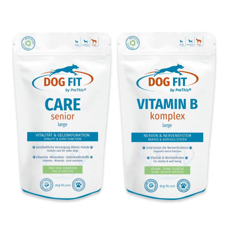 Stärkungs-Set für alte groÃe Hunde ab 25kg | CARE senior & VITAMIN B Komplex | Gelenke, Nerven, Energie | DOG FIT by PreThis ohne Zusätze | 120 Kps. Stärkungs-Set für alte groÃe Hunde ab 25kg | CARE senior & VITAMIN B Komplex | Gelenke, Nerven, Energie | DOG FIT by PreThis ohne Zusätze | 120 Kps. von DOG FIT by PreThis