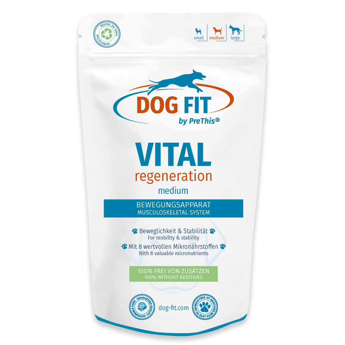 WirbelsÃ¤ule & Gelenkkur mittlere Hunde 10-25kg VITAL regeneration | Sehnen, BÃ¤nder & Bindegewebe | Kollagen & L-Lysin | 60 Kapseln von DOG FIT by PreThis