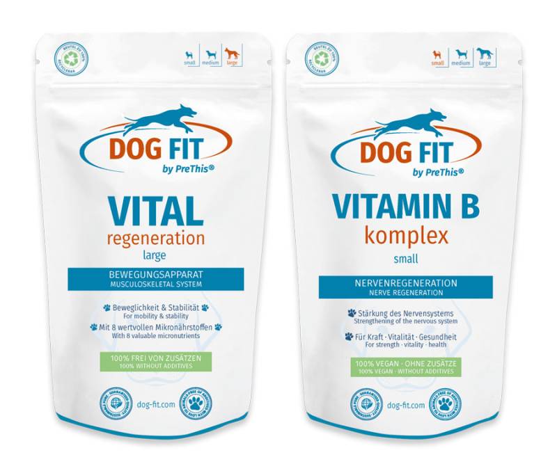 Wirbelsäule & Nerven Set für groÃe Hunde ab 25kg | VITAL regeneration & VITAMIN B mit Biotin | DOG FIT by PreThis | 120 Kps. Wirbelsäule & Nerven Set für groÃe Hunde ab 25kg | VITAL regeneration & VITAMIN B mit Biotin | DOG FIT by PreThis | 120 Kps. von DOG FIT by PreThis