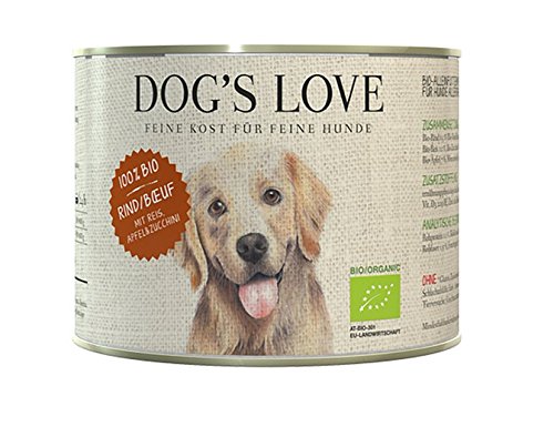 DOG'S LOVE BIO Premium Hundefutter Nassfutter Rind mit Reis, Apfel & Zucchini (6 x 200g) von DOG'S LOVE BIO