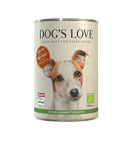 DOG'S LOVE BIO Premium Hundefutter Nassfutter Rind mit Reis, Apfel & Zucchini (6 x 400g) von DOG'S LOVE BIO