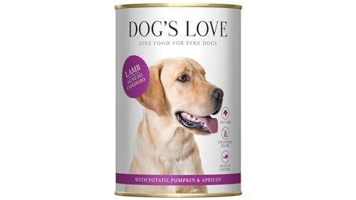 DOG'S LOVE Super Premium Nassfutter | Adult Lamm | reichhaltiges und gesundes Alleinfuttermenü | Hundefutter in Lebensmittelqualität Aller Rohstoffe | 100% getreidefrei (6 x 400g) von DOG'S LOVE