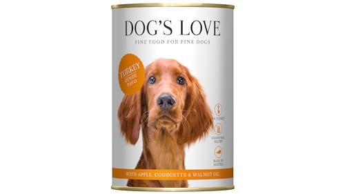 DOG'S LOVE Super Premium Nassfutter | Adult Pute | reichhaltiges und gesundes Alleinfuttermenü | Hundefutter in Lebensmittelqualität Aller Rohstoffe | 100% getreidefrei (6 x 400g) von DOG'S LOVE
