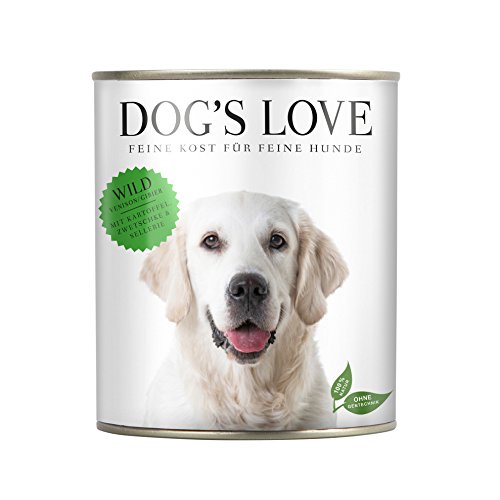 DOG'S LOVE Super Premium Nassfutter | Adult Wild | reichhaltiges und gesundes Alleinfuttermenü | Hundefutter in Lebensmittelqualität Aller Rohstoffe | 100% getreidefrei (6 x 800g) von DOG'S LOVE