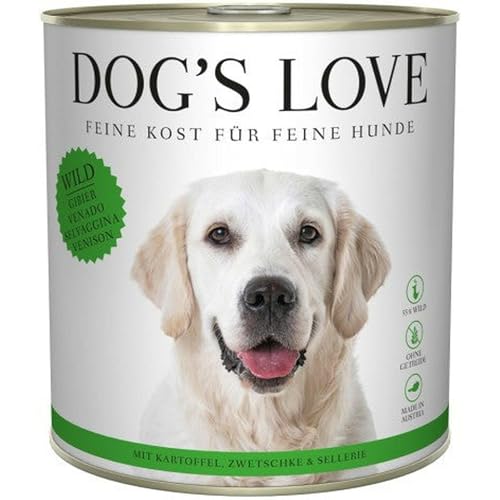 DOG'S LOVE Super Premium Nassfutter | Adult Wild | reichhaltiges und gesundes Alleinfuttermenü | Hundefutter in Lebensmittelqualität Aller Rohstoffe | 100% getreidefrei (6 x 800g) von DOG'S LOVE