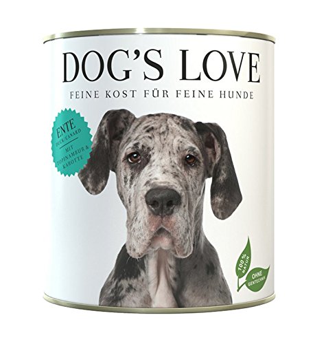 DOG'S LOVE Premium Hundefutter Nassfutter Ente mit Topinambur & Karotten (1 x 800g) von DOG'S LOVE