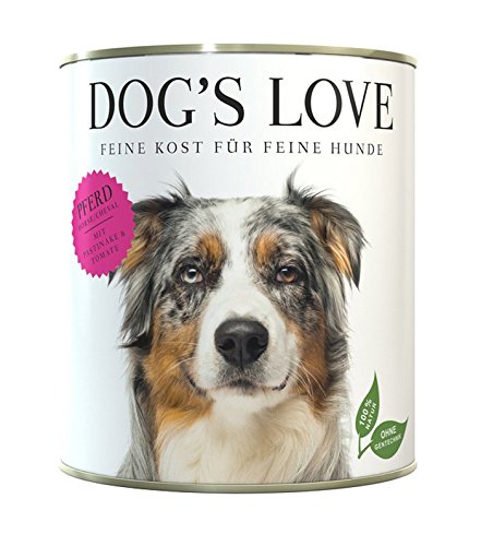 DOG'S LOVE Premium Hundefutter Nassfutter Pferd mit Pastinaken & Tomaten (6 x 800g) von DOG'S LOVE