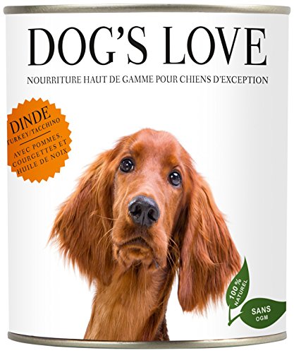 DOG'S LOVE Premium Nassfutter Hund Pute mit Apfel, Zucchini & Walnussöl (12 x 200g) von DOG'S LOVE