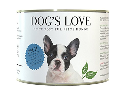 Dogs Love Premium Hundefutter Nassfutter Fisch mit Amaranth, Karotte & Löwenzahn (18 x 200g) von DOG'S LOVE