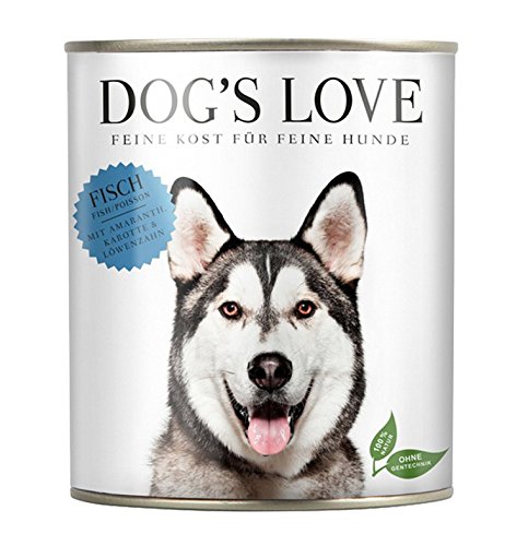 Dogs Love Premium Hundefutter Nassfutter Fisch mit Amaranth, Karotte & Löwenzahn (24 x 800g) von DOG'S LOVE