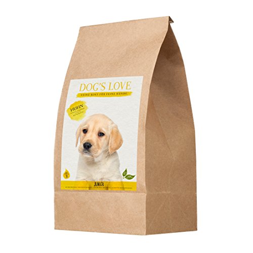 DOG’S LOVE Hundefutter trocken getreidefrei & hypoallergen - Alleinfuttersorte für Welpen und kleine Hunde von 6 Wochen bis 12 Monaten – Reich an Vitaminen - Naturkost – Huhn Junior (1 x 2kg) von DOG'S LOVE