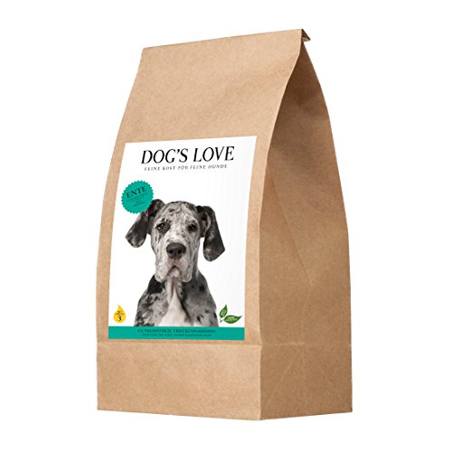 Hundefutter trocken getreidefrei & hypoallergen – das Hundetrockenfutter & Trockenfutter für deinen Hund, Dank hohem Frischfleischanteil mit dem vollen Geschmack der Natur – Ente Adult (1 x 2kg) von DOG'S LOVE