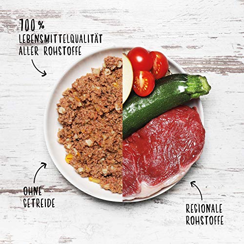 Nassfutter Hund getreidefrei hergestellt in Österreich mit Premium Bio Qualität, auch für ernährungssensible Hunde – Testsieger bei ÖKO Test (1/17) – Rind Adult (6 x 800g) von DOG'S LOVE