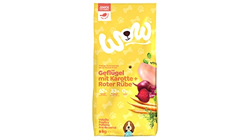 WOW Trockenfutter Junior mit Geflügel, 6kg I Hundetrockenfutter für Welpen Aller Rassen I Beste Qualität mit viel Fleisch, Karotte & roter Rübe I getreidefrei & hohe Verträglichkeit WOW Trockenfutter Junior mit Geflügel, 6kg I Hundetrockenfutter für Welpen Aller Rassen I Beste Qualität mit viel Fleisch, Karotte & roter Rübe I getreidefrei & hohe Verträglichkeit von DOG'S LOVE