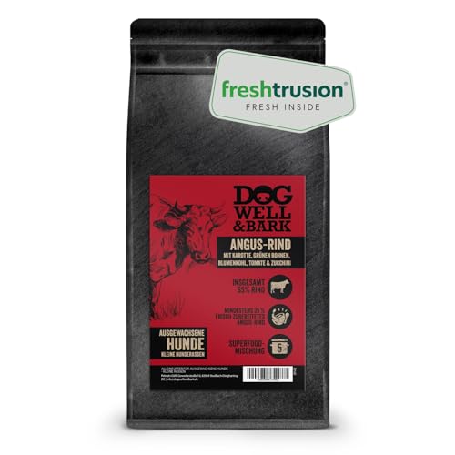 Premium Hundefutter trocken getreidefrei - Alleinfutter mit Angus-Rind 2 kg für kleine Hunderassen – Perfekte Kroketten für große Energie in kleinen Paketen von DOG WELL & BARK