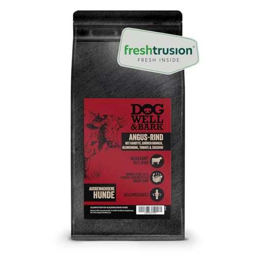 Premium Hundefutter trocken getreidefrei - Alleinfutter mit Angus-Rind 6 kg für ausgewachsene Hunde – Rind mit grünen Bohnen, Blumenkohl, Tomaten und Zucchini von DOG WELL & BARK