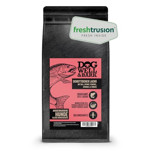 Premium Hundefutter trocken getreidefrei – Alleinfutter mit Schottischem Lachs 2kg für kleine Hunderassen - Lachs mit Dill, Spinat, Fenchel, Spargel & Tomate - reich an Omega-3 Premium Hundefutter trocken getreidefrei – Alleinfutter mit Schottischem Lachs 2kg für kleine Hunderassen - Lachs mit Dill, Spinat, Fenchel, Spargel & Tomate - reich an Omega-3 von DOG WELL & BARK