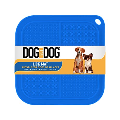 Hunde-Leckmatte – BPA-frei, rutschfest, Silikon, langsamer Futterspender für Beruhigung und Angstlinderung, ideal für Erdnussbutter, geeignet für kleine bis große Rassen, Blau von DOG for DOG