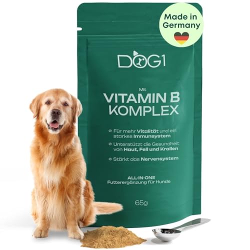 DOG1 Vitamin-B-Komplex Hund: Enthält B-Komplex (B1-3, B5-7, B9), Glucosamin & Chondroitin, Bierhefe, prä- & probiot. Inh. Stoffe – Unterstützt Gelenke, Verdauung & Immunsystem DOG1 Vitamin-B-Komplex Hund: Enthält B-Komplex (B1-3, B5-7, B9), Glucosamin & Chondroitin, Bierhefe, prä- & probiot. Inh. Stoffe – Unterstützt Gelenke, Verdauung & Immunsystem von DOG1