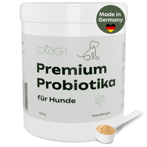 Premium Probiotika für Hunde - 100g | verbesserte Verdauung | Darmflora aufbauen mit Präbiotika und Probiotika bei Durchfall, Sodbrennen & Gras fressen | Darmsanierung & Darmkur | getreidefrei von DOG1
