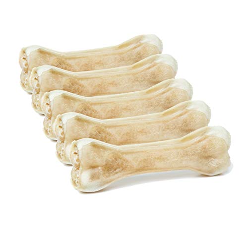 DOGBOSS 100% Natur Kauknochen Hundeknochen, Rinderhaut mit Pansen, 5 Stück 17 cm von DOGBOSS