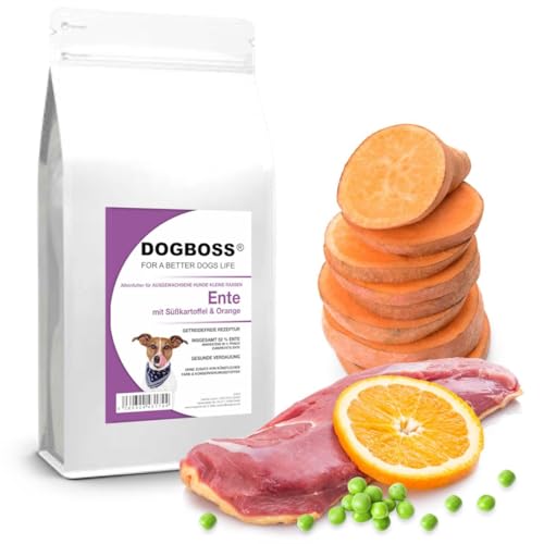 DOGBOSS Trockenfutter für kleine Rassen (bis 10 kg) | getreidefreie Rezeptur | Verschiedene Sorten (2 kg, Ente) von DOGBOSS