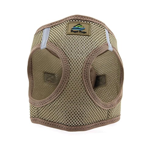 DOGGIE DESIGN American River Step in Wrap Up Ultra Choke-Free Mesh Dog Harness with Safe Night Walking Reflective Strips (Soft Mesh Polyester, Machine Wash and Line Dry) (XXS, Fossil Brown) von DOGGIE DESIGN