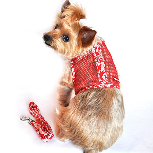 DoggieDesign Cool Mesh Geschirr Hawaiian Hibiscus Red XS DoggieDesign Cool Mesh Geschirr Hawaiian Hibiscus Red XS von DOGGIE DESIGN