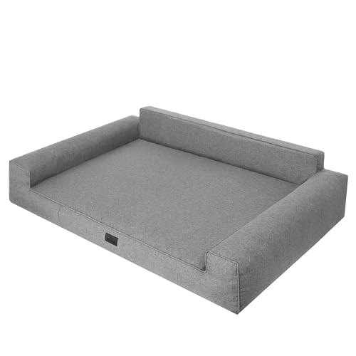 DOGGY Hundebett, Hundematratze, Hundecouch, für kleine und große Hunde, Hundekissen, Hundekorb, Haustier, Schlafplatz, Hundemöbel, Anthrazite, L: 78x53 cm von DOGGY