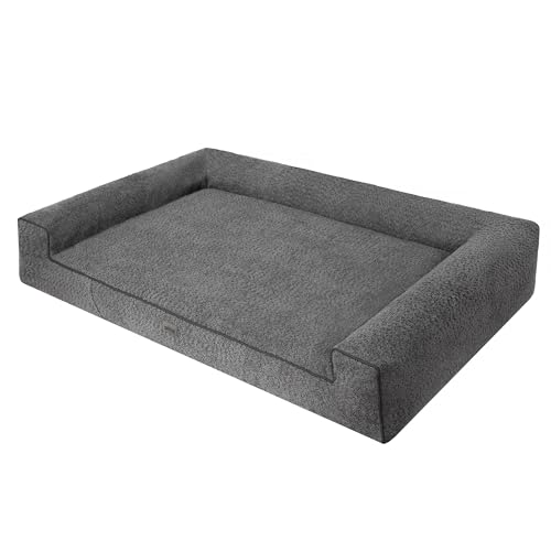 DOGGY Hundebett, Hundematratze, Hundecouch, für kleine und große Hunde, Hundekissen, Hundekorb, Haustier, Schlafplatz, Hundemöbel, Anthrazite, XXL:118x78 cm von DOGGY