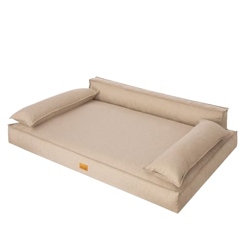 DOGGY Hundebett, Hundematratze, Hundecouch, für kleine und große Hunde, Hundekissen, Hundekorb, Haustier, Schlafplatz, Hundemöbel, Beige, XXL: 120x77 cm DOGGY Hundebett, Hundematratze, Hundecouch, für kleine und große Hunde, Hundekissen, Hundekorb, Haustier, Schlafplatz, Hundemöbel, Beige, XXL: 120x77 cm von DOGGY