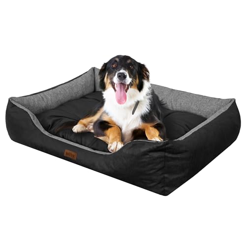 DOGGY Hundebett - Hundekissen für große Hunde - Hundekorb - EInfach zu reinigen - erhöhte Ränder, XL, 114x84 cm, Graphit DOGGY Hundebett - Hundekissen für große Hunde - Hundekorb - EInfach zu reinigen - erhöhte Ränder, XL, 114x84 cm, Graphit von DOGGY