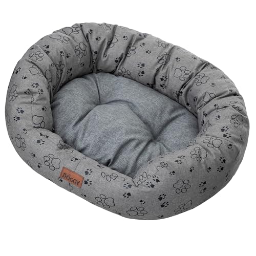 DOGGY Hundebett - Hundekorb für kleine mittelgroße & große Hunde – Bequemes Haustierbett - Hundebox- Hundesofa – Hundekissen - wasserabweisend - L 75x60 cm - Graphit mit Pfoten DOGGY Hundebett - Hundekorb für kleine mittelgroße & große Hunde – Bequemes Haustierbett - Hundebox- Hundesofa – Hundekissen - wasserabweisend - L 75x60 cm - Graphit mit Pfoten von DOGGY