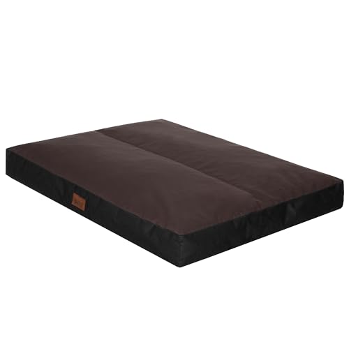 DOGGY Hundekissen flauschig Hundematte - Waschbar Hundekissen flauschig - Haustierbett Hundematratze – Für Grosse Hunde - XL 110x90 cm - Hundebett, Hundekissen, Haustierbett - Dunkelbraun Oxford von DOGGY