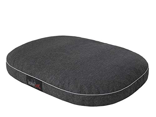 DOGGY Hundematratze Runde Hundebett Katzenbett Haustierbett Hundeliege Ruheplatz Hundekissen Tierbett Matratze, Schwarz Ökoleinen, L - 87 x 68 cm von DOGGY
