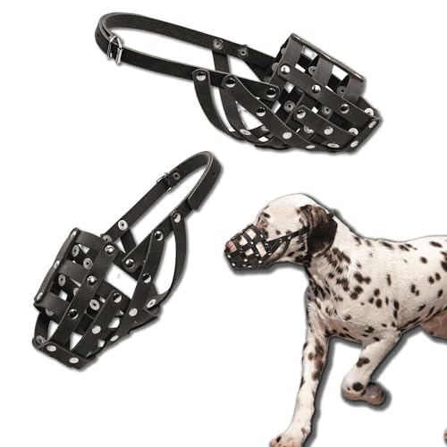 Ledermaulkorb für Hunde, Auto zubehör, Maulkörbe, Verstellbare Schlaufe, Atmungsaktiv, Sicherer, Verhindert Das Beißen, Bellen, 26/11 cm, Schwarz Ledermaulkorb für Hunde, Auto zubehör, Maulkörbe, Verstellbare Schlaufe, Atmungsaktiv, Sicherer, Verhindert Das Beißen, Bellen, 26/11 cm, Schwarz von DOGGY