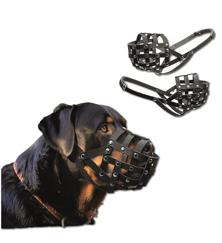 Ledermaulkorb für Hunde, Auto zubehör, Maulkörbe, Verstellbare Schlaufe, Atmungsaktiv, Sicherer, Verhindert Das Beißen, Bellen, 36/10 cm, Schwarz Ledermaulkorb für Hunde, Auto zubehör, Maulkörbe, Verstellbare Schlaufe, Atmungsaktiv, Sicherer, Verhindert Das Beißen, Bellen, 36/10 cm, Schwarz von DOGGY