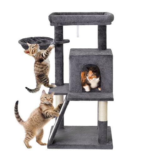 Schwarzer Kratzbaum XXL, großer Katzenbaum mit Haus für Katze, Stabiler Katzenkratzbaum, Katzenkäfig, XXL: 48x95 cm, Schwarz Schwarzer Kratzbaum XXL, großer Katzenbaum mit Haus für Katze, Stabiler Katzenkratzbaum, Katzenkäfig, XXL: 48x95 cm, Schwarz von DOGGY