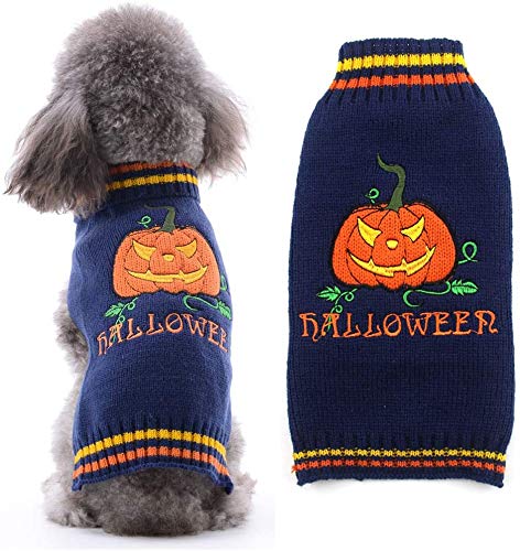 DOGGYZSTYLE Halloween Kürbis Hund Pullover Haustier Kostüm Fashion Urlaub Party Puppy Geschenk für Hunde und Katzen von DOGGYZSTYLE