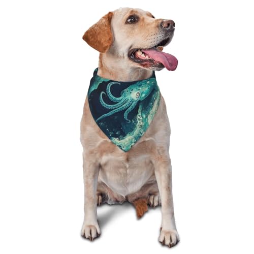 Blue Octopus Hundehalstücher & Haustier-Schals – Stilvolle und bequeme Hundeschals für kleine, mittelgroße und große Hunde von DOGJTYUEH