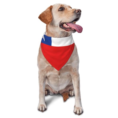 Hundehalstücher und Haustierschals mit Flagge von Chile, stilvolle und bequeme Hundehalstücher für kleine, mittelgroße und große Hunde Hundehalstücher und Haustierschals mit Flagge von Chile, stilvolle und bequeme Hundehalstücher für kleine, mittelgroße und große Hunde von DOGJTYUEH